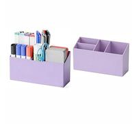 Yieach 2 Pack Magnetic Marker Holder for Whiteboard with Magnet and Adhesive - Non Slip Acrylic Magnetic Pen Cup,Dry Erase Marker Holder for Expo,Refrigerator,Locker and Classroom Organizer,Purple
