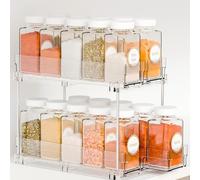 Yieach 2 Tier Sliding Spice Racks for Cabinets,1 Pack 10.4'' Deep Narrow Vertical Spice Rack Pull Out for Inside Cabinets,Kitchen,Pantry,Cupboard Seasoning,Jar Organizer and Medicine Cabinet Storage