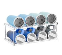 Yieach Stackable Water Bottle Organizer for Stanley,Yeti 40 oz and Others Tumbler Organizer,2 Tier Waterbottle Storage Rack,Clear Acrylic Cup Organizers for Kitchen Cabinets,Countertop,Pantry Shelf