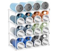 Yieach Stackable Water Bottle Organizer for Stanley,Yeti 40 oz and Others Tumbler Organizer,4 Tier Waterbottle Storage Rack,Clear Acrylic Cup Organizers for Kitchen Cabinets,Countertop,Pantry Shelf