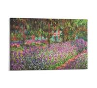 YIEANBAO Claude Monet Impressionist Famous Painting Poster (Garden at Giverny) Canvas Print Art Poster, Wall Art Home Decoration Painting; Frame; 24x36inch(60x90cm)