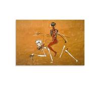 YIEANBAO Jean Michel Basquiat Graffiti Poster Street Art Crown, Skull Riding with Death Canvas Print Art Poster, Wall Art Home Decoration Painting; Unframe; 24x36inch(60x90cm)