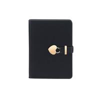 YIeDGvb Notebook, Secret Ruled Journal Lined Diary With Heart Lock Creative Gift,s(Black)