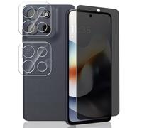 Yieehhow Privacy Screen Protector for Motorola Moto G56 5G, [1 Piece] 9H Hardness Anti-Spy Tempered Glass and [2 Pieces] Camera Film, Anti Spy Screen Protector for Moto G56 5G
