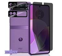 Yieehhow Privacy Screen Protector for Motorola Moto Razr 40, [Pack of 1] Anti-Spy Soft TPU Film and [Pack of 2] Camera Protection Tempered Glass Privacy Flexible Screen Protector for Moto Razr 40