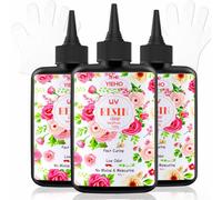 YIEHO 300g UV Resin Crystal Clear Hard Epoxy Resin UV Cure Premixed Glue for Jewelry Making, Earrings and Art Crafts with Gloves