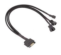 YieJoya 15 Pin SATA to 3 x 3 Pin / 4 Pin PMW 12V PC Case Fan Power Adapter Cable, 3-Pin or 4-Pin (PWM Connector) to 15 Pin SATA Computer Cooler Cooling Fan Splitter Y Power Cable …
