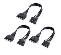 YieJoya 3Pcs 15 Pin SATA Power Extension Cable 13" Male to Female Extender Cable Cord Adapter for HDD, SSD, Optical Drives, DVD Burners and Hard Drive Disk