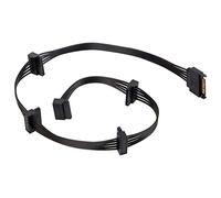 YieJoya Hard Disk 15PIN SATA Cable, Male 15 Pin SATA to Female 5 SATA Serial Cord Splitter Cable Apply HDD, SSD, Optical Drives Sata Cable - 24 Inches, Black