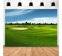 Yieldeer Golf Course Backdrop 7x5ft Golf Field Blue Sky White Clouds Green Lawn Photography Background Portrait Birthday Party Decoration Banner Supplies Photo Booth Props