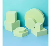 Yiemoge 8PCS Geometric Cube Photo Props Set, Hard Foam Photography Background Props for Goods, Crafts, Lipstick, Jewelry, Cosmetics, Makeup Tools, Food (Green)
