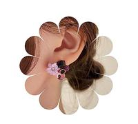 Yienate Boho Amethyst Flower Drop Earrings Vintage Purple Rhinestones Flora Petal Earrings Statement Purple Rose Studs Wedding Prom Geometric Crystal Flower Earrings Jewelry for Women and Girls