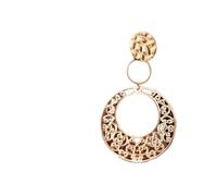 Yienate Boho Large Filigree Disc Dangle Earrings Stud Vintage Tribal Ethnic Hollow Carved Earrings Gold Geometric Floral Hoop Drop Earrings Statement Wedding Prom Earrings Jewelry for Women Girls