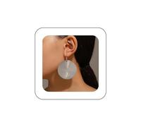 Yienate Circle Disc Dangle Drop Earrings Silver Boho Large Round Circular Earrings Statement Geometric Flat Round Earrings Minimalist Big Coin Disk Drop Earrings Jewelry for Women and Girls