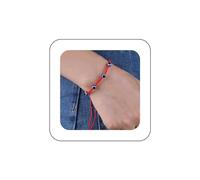 Yienate Evil Eye Charm Bracelet Vintage Unisex Red String Kabbalah Bracelet Adjustable Red Rope Cord Bracelet Peaceful Protection Lucky Amulet Bracelet for Women Men Boys & Girls(5Eyes)