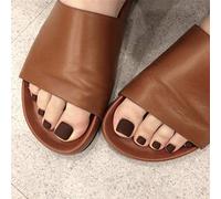 Yienate False Nail for Toe Chic Exquisite Bridal Dark Brown Frosted Fake Nail for Toes Full Cover Nail Tips Foot Nails 24Pcs