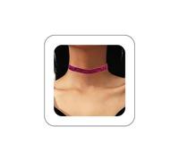 Yienate Gothic Velvet Choker Necklace Chain Vintage Lolita Leather Ribbon Necklace Sexy Red Velvet Short Collar Necklace Glittering Velvet Cosplay Costume Jewelry for Women and Girls