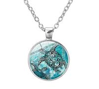 Yienate Lange Kette Zeit Edelstein Halskette Glassteinhals Ketten Kreative Anhänger Vintage Bernstein Halskette Pullover Kette für Frauen und Mädchen