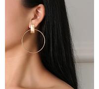 Yienate Large Thin Hoop Earrings Circle Dangle Drop Earrings Gold Geometric Round Loop Earrings Bar Studs Bridal Hoop Earrings Wedding Prom Earrings Jewelry for Women and Girls