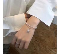 Yienate Layered Pearl Bracelet Gold Pearl Satellite Hand Chain Pearl Pendant Hand Harness Boho Pearl Wrist Chain Pearl Charm Statement Slave Bracelet Jewellery Gift for Women Girls