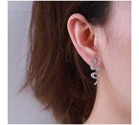 Yienate Punk Snake Drop Earring Silver Tiny Snake Stud Earring Vintage Serpent Dangle Earring Gothic Statement Animal Cobra Drop Earrings Jewelry for Women Girls