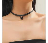 Yienate Vintage Black Choker Necklace Chain Goth Leather Choker Butterfly Pendant Necklace Velvet Choker Punk Emo Necklace Rock Statement Butterfly Necklace Charm Jewelry Gift for Women and Girls