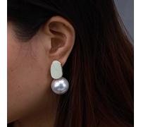 Yienate Vintage White Pearl Drop Earrings Studs Exquisite Pearl Sphere Dangle Earrings Bridal Pearl Ball Earrings Prom Earring Jewelry Gift for Women Girls