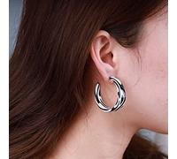 Yienate Zebra Print Drop Earrings - Mottled Statement Open Hoop Dangle Studs - Black White Acrylic Lightweight Geometric Circle Resin Jewelry for Women and Girls
