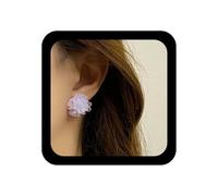 YienDoo Boho Acrylic Flower Earrings Unique Colorful Resin Flower Stud Bride Wedding Earring Plumeria Floral Petal Earrings Statement Dopamine Happy Summer Floral Earring Jewelry for Women, Zinc, No