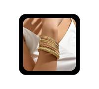 YienDoo Boho Gold Bangle Set Twist Textured Multi Bangle Set Indian Wedding Dots Rhinestones Velvet Wrap Bangle Indian Bollywood Vintage Bangle Large Round Stacking Bracelet Jewelry for Women