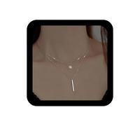 YienDoo Boho Layered Bar Necklace Silver Stick Bar Pendent Necklaces Crystal Disc Choker Necklace Rhinestone Dot Coin Necklace Jewelry for Women