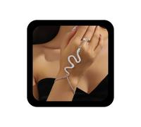 YienDoo Boho Snake Bracele Snake Finger Ring Bracelet Statement Serpent Slave Hand Chain Punk Open Band Ring Snakes Chain Bracelets Snakes Hand Harness Friendship Bracelets Jewelry for Women, One Size