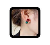 YienDoo Crystal Cluster Earrings Stud Vintage Rainbow Cube Crystal Dangle Earrings Lightweight Geometric Rhinestone Drop Earring Statement Cube Zircon Earrings Wedding Jewelry for Women