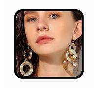 YienDoo Long 70S Disco Statement Earrings Vintage Gold Multi-layer Hoop Drop Hook Earrings Lightweight Geometric Large Round Disc Dangle Earrings Wedding Prom Earrings Jewelry for Women