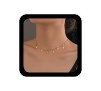 YienDoo Star Moon Lightning Choker Necklace Boho Gold Chain Necklace Statement Lightning Pendant Necklaces Minimalist Trendy Star Moon Necklaces Jewelry for Women
