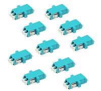 YIENFBEV LC Fiber Optic Adapter - LC to LC Duplex Multimode OM3 OM4 OM5 Coupler - 10 Pack - Aqua
