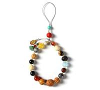 Yienning Bodhi 18 Seeds Phone Charm Cell Phone Lanyard Wrist Strap, Good Luck Multi-Bead Natural Stone & Seed Lanyard - Feng Shui Hanging Ornament for Blessings & Protection -Key, Bag Accessory