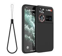 Yienning for Nubia Z70S Ultra Case, Premium Liquid Silicone Shockproof Phone Case Thin Slim Grip Soft Smooth Rubber Gel Simple Cover [Upgraded Camera Protection] Black