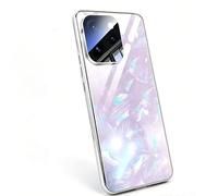 Yienning Phone Case for Oppo Reno 15 Pro, Full Camera Lens Protection Case Electroplated Tempered Glass Cover with Pearl Pattern, Soft Silicone Frame, Anti-Scratch Shockproof Protective Case Purple