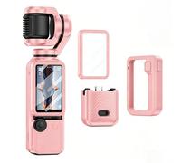Yienning Silicone Case for DJI Osmo Pocket 4 Protective Case, All-in-One Full Coverage 6-Piece Set with Screen Protector, Shockproof Anti-Scratch Cover Compatible with Pocket 4 Pink