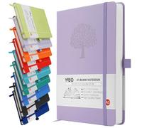 YIEO A5 Notebook Blank Journal, 200 Pages Hardcover Leather Sketch Book with 80GSM Plain Paper, Unlined Notepad, Sketchbook for Women Men Work School Drawing, 14.5 x 21cm-Purple