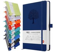 YIEO A5 Notebook Blank Journal, 200 Pages Hardcover Leather Sketch Book with 80GSM Plain Paper, Unlined Notepad, Sketchbook for Women Men Work School Drawing, 14.5 x 21cm-DarkBlue