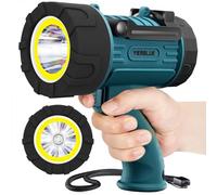 YIERBLUE Rechargeable Spotlight Floodlight Combo 1000,000 Lumen LED, IP67 Waterproof Spot Light COB Flood Light, Impact Resistant Handheld Spotlight with Foldable Stand and Detachable Red Lens