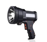 YIERBLUE Rechargeable Spotlight, Super Bright 1000,000 LM LED Flashlight, 10000mAh Long Lasting Large Flashlight with Foldable Tripod, Black