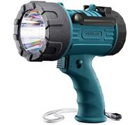 YIERBLUE - Rechargeable Spotlight with 200000 Lumen LED, IP67 Waterproof Handheld Flashlight with Detachable red Light Filter, 24 Hours Lasting