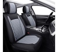 YIERTAI Car Seat Covers Compatible with Subaru Legacy Outback Impreza Mitsubishi Outlander Chevy Colorado Trailblazer Highlander Infiniti Waterproof Leather Protector(Full Set/Black-Grey)