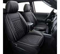 YIERTAI for Toyota Tacoma Seat Covers Custom Fit 2005-2022 Crew Double Cab TRD Sport Limited Nightshade Edition Pickup Airbag Compatible Car Seat Cushion Protector(5 PCS Full Set/Black-White)