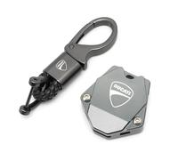 YIESANS Motorbike Key Chain Key Case For DUCATI 899 959 Monster 695 696 Panigale S V4S V2 Diavel S 1260 Hypermotard Key Cover Case Shell Proteciton Keyring Keychain(Titanium,B)