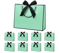 Yieseang Large Gift Bags for Presents,Luxury Present Bags for Bridesmaids,Wedding,Birthday,Hen Party,Christmas,Bridal Shower,8 Pack,Green