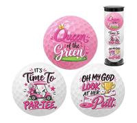 Yieungo 3 Pcs Pink Golf Balls, Funny Golf Balls for Womens, Golf Gifts | Novelty Coloured Golf Balls Set, Ladies Golf Balls, Female Golfer Birthday Gift, Golf Gifts for Women Golfers
